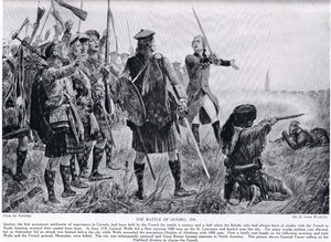 Bitwa pod Quebec, 1759, ilustracja z „Hutchinson