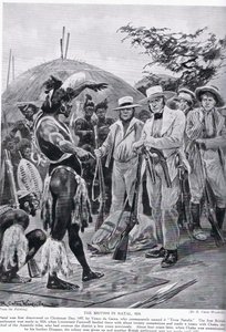 Brytyjczycy w Natal w 1824 r., ilustracja z „Hutchinson