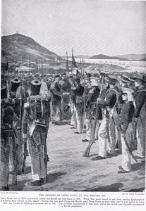 Cesja Hongkongu na rzecz Brytyjczyków, 1841, ilustracja z „Hutchinson