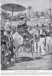 Poddanie Rangunu Brytyjczykom, 1824 r., ilustracja z "Hutchinson