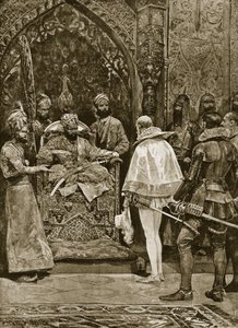 Wczesna ambasada angielska w Indiach, 1599, ilustracja z „Hutchinson