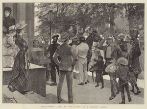 Anglo-indyjskie życie na schodach Bombaju Hotel autorstwa Richard Caton Woodville junior