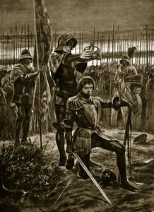 Henryk VII koronowany w Bosworth, ilustracja z "Hutchinson