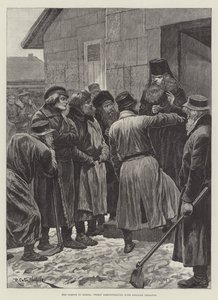Głód w Rosji, Ksiądz protestuje z Rozwścieczonymi Chłopami autorstwa Richard Caton Woodville junior