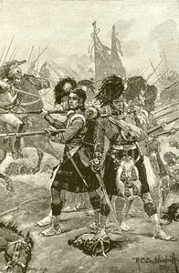 Czterdzieści Drugi Górale w Quatre Bras autorstwa Richard Caton Woodville junior
