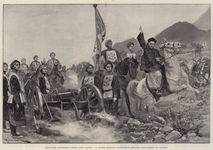 Wojna chińsko-japońska, europejska artyleria Li Hung Chang w akcji autorstwa Richard Caton Woodville junior
