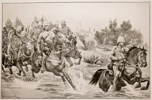 Wielki postęp: Królewska Artyleria Konna (Dywizja Kawalerii) przekracza Vaal autorstwa Richard Caton Woodville junior