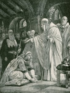Prostracja Harolda, syna Godwina autorstwa Richard Caton Woodville junior