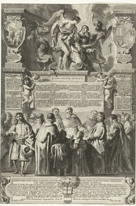Instelling van de broederschap Milicja Angelica Tomasza z Akwinu, 1649 Pochodzenie Milicji Anielskiej, boski Tomasz z Akwinu; pod jego niebiańskim pasem czystości, ustanowiony (tytuł na przedmiocie) autorstwa Richard Collin