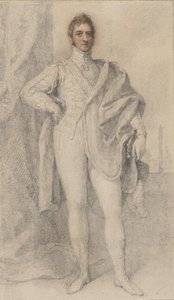 Portret Jerzego, 5. księcia Marlborough, z Blenheim w oddali, 1817-21. autorstwa Richard Cosway