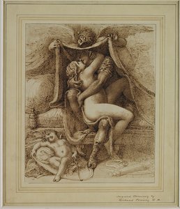 Wenus i Mars, ok. 1790 r. (pióro i brązowy tusz na papierze) autorstwa Richard Cosway