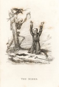 Szkielet Śmierci i skąpiec. ,1827 (grawerowanie)