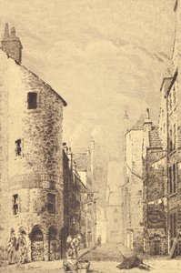 Ulica Rybna (akwaforta) autorstwa Richard Davidson Winter