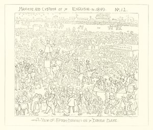 1849, Widok na Epsom Downs w dniu Derby autorstwa Richard Doyle