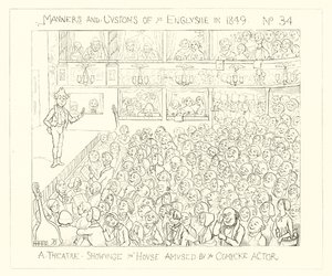 1849, Teatr przedstawiający dom rozbawiony przez komika autorstwa Richard Doyle