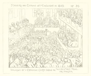 1849, Wystąpienie Sądu Karnego podczas ciekawego procesu o zabójstwo autorstwa Richard Doyle
