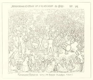 1849, Kensington Gardens z zespołem grającym autorstwa Richard Doyle