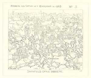 1849, targ bydła w Smithfield