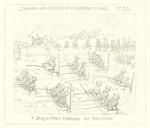 1849, sport łowienia łódkami u Richmond autorstwa Richard Doyle