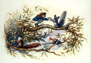 Gobliny i wiewiórki (akwarela na papierze) autorstwa Richard Doyle