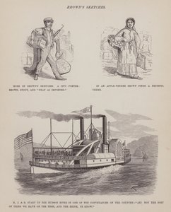 Strona z amerykańskiej trasy panów Browna, Jonesa i Robinsona (grawerunek) autorstwa Richard Doyle