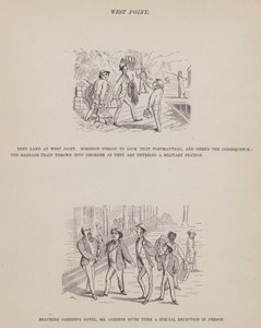 Strona z amerykańskiej trasy panów Browna, Jonesa i Robinsona (grawerunek) autorstwa Richard Doyle