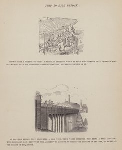 Strona z amerykańskiej trasy panów Browna, Jonesa i Robinsona (grawerunek) autorstwa Richard Doyle