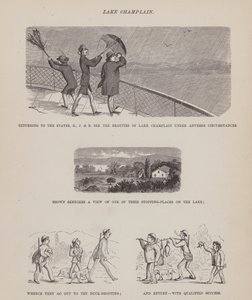 Strona z amerykańskiej trasy panów Browna, Jonesa i Robinsona (grawerunek) autorstwa Richard Doyle