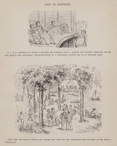 Strona z amerykańskiej trasy panów Browna, Jonesa i Robinsona (grawerunek) autorstwa Richard Doyle