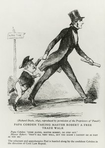 Papa Cobden zabiera Mistrza Roberta na spacer po wolnym handlu, 1845 autorstwa Richard Doyle