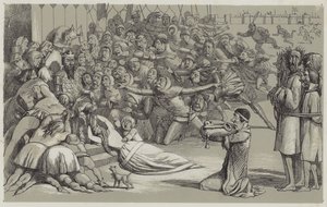 Kapitulacja Calais (akwatinta) autorstwa Richard Doyle