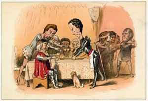 Czarny Książę czeka na swojego więźnia króla Jana autorstwa Richard Doyle