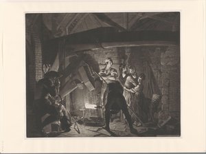 Rodzina w kuźni Żelazna kuźnia autorstwa Richard Earlom