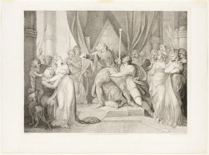 Lear wyrzuca swoją córkę Cordelię autorstwa Richard Earlom