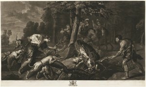 Polowanie na dzika kalidońskiego, z galerii Houghton autorstwa Richard Earlom