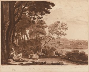 Krajobraz nr. 15 z „Księgi Prawdy” autorstwa Richard Earlom after Claude Lorrain