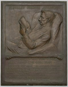 Tablica pamiątkowa zmarłego E. F. Andrewsa autorstwa Richard Edwin Brooks