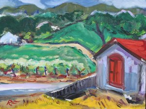 Czerwone drzwi, Sonoma, 2017 autorstwa Richard Fox