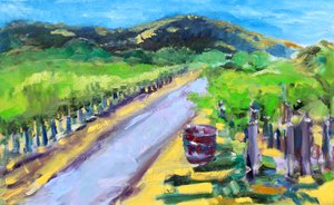 Winnica z beczką, Napa, 2019 autorstwa Richard Fox