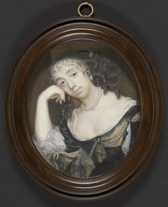 Elizabeth Dormer, hrabina Carnarvon (zm.1677) (z domu Capel), ok.1665 (kolor ciała na welinie nałożony na karton)