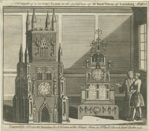 Lichfield - Muzyczny Ołtarz-Zegar: grawerowanie