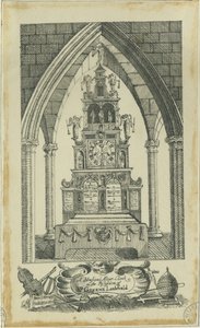 Lichfield - Musical Altar-Clock: kreślenie tuszem i [?XVIII wiek] (rysunek)