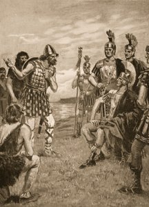 Agricola otrzymuje irlandzkiego króla, ilustracja z "Historii narodu".