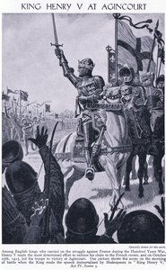 Król Henryk w Agincourt 1415 AD, c.1950 autorstwa Richard Henry Brock