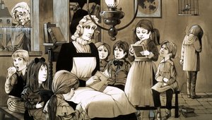 "Szkoła Dame" z lat trzydziestych XIX wieku (gwasz na papierze)