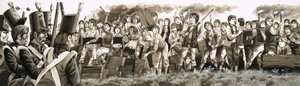 W 1797 r. wojsko zostało wezwane do stłumienia zamieszek wśród uczniów w Rugby autorstwa Richard Hook