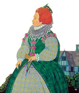 Królowa Elżbieta I (kolorowa litografia)