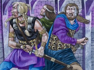 Sir Galahad wraz z Percivalem i Borsem