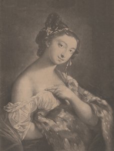 Zima: kobieta trzymająca płaszcz z cętkowanego futra, 1775 r. autorstwa Richard Houston
