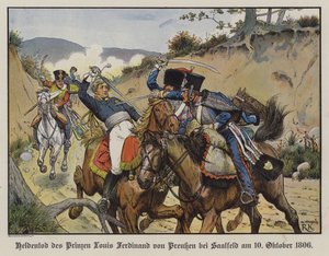 Bohaterska śmierć księcia Ludwika Ferdynanda pruskiego w bitwie pod Saalfeld